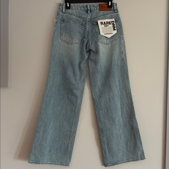 NWT Pacsun Rare Edit Denim Low Rise Baggy Jeans 24 Rhinestone Bows - Picture 7 of 15